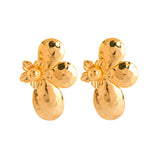 Petal Hammered Gold plated Earrings
