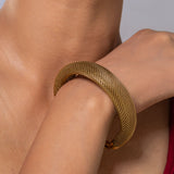 Stretchable Gold Plated Brass Bracelet Kada