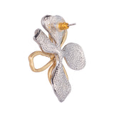 Black and Gold plated Flower Earrings