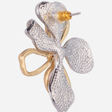 Black and Gold plated Flower Earrings