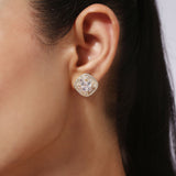Gold Plated Anti-Tarnish White CZ Stone Earrings