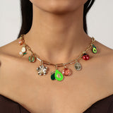 MULTY CHARM HEART SHAPE NECKLACE