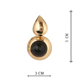 Gold Plated Black Stone Earrings