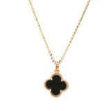 Gold Midnight Clover Pendant Necklace
