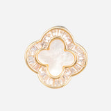 Gold Plated Earrings with Mother of Pearl & Cubic Zirconia