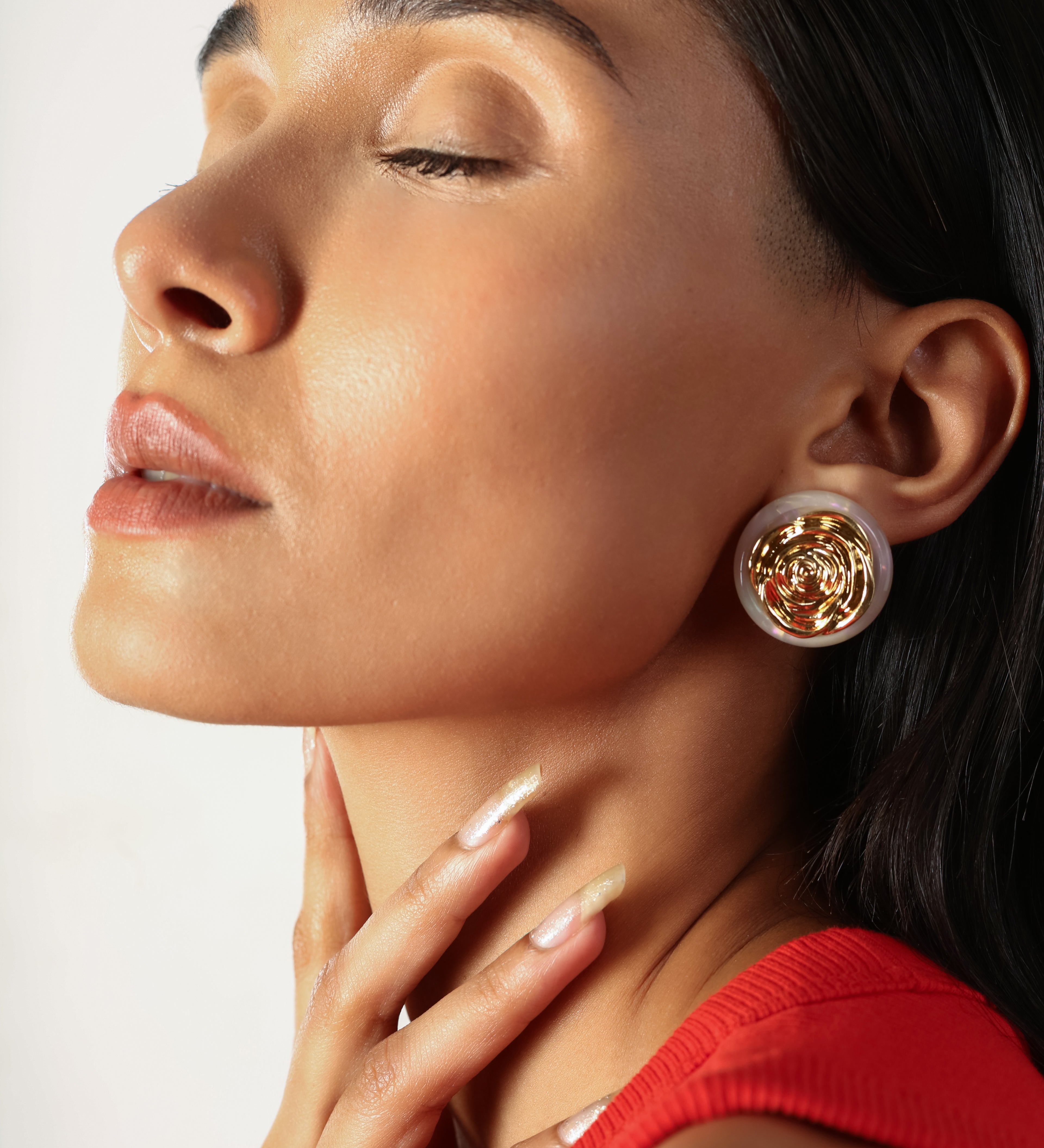 GOLD PLATING ANTITARNISH ROSY STUDS