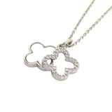 Silver Twin Clover Pendant Necklace