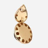 Gold Plated Black Stone Earrings