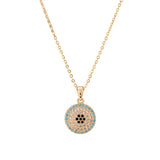 Gold Crystal Mosaic Pendant Necklace