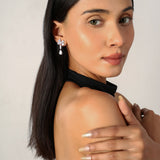 Bow Drop Cz Stone Earring