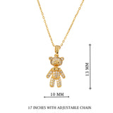 Gold Teddy crystal Pendant Necklace
