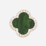 Clove Leaf Onyx & Cubic Zirconia Silver Plated Earrings