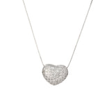 Silver Heart crystal Pendant Necklace