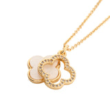 Gold Twin Clover Pendant Necklace