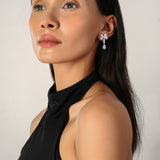 Bow Drop Cz Stone Earring
