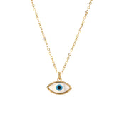 Gold Teardrop Mosaic Pendant Necklace