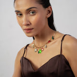 MULTY CHARM HEART SHAPE NECKLACE
