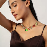 MULTY CHARM HEART SHAPE NECKLACE