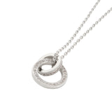 Silver Interlocking Circle Pendant with Crystals Necklace