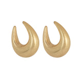 Matt Finish Half Moon Gold plated Earrings