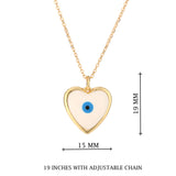 Gold Heart Evil Eye Pendant Necklace