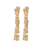 Hammered 18Kt Gold plated Long Earrings