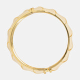 White Enamel Gold Bracelet Cuff