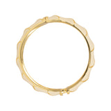 White Enamel Gold Bracelet Cuff