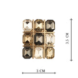 Gold Plated Black and White Stone Earrings