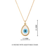 Gold Teardrop Evil Eye Pendant Necklace