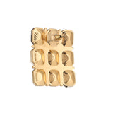 Gold Plated Black and White Stone Earrings