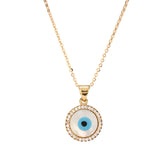 Gold Classic Evil Eye Pendant Necklace