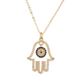 Gold Guardian Hamsa Pendant Necklace