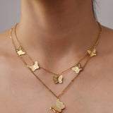 Butterfly Gold Plated Pendant Chain