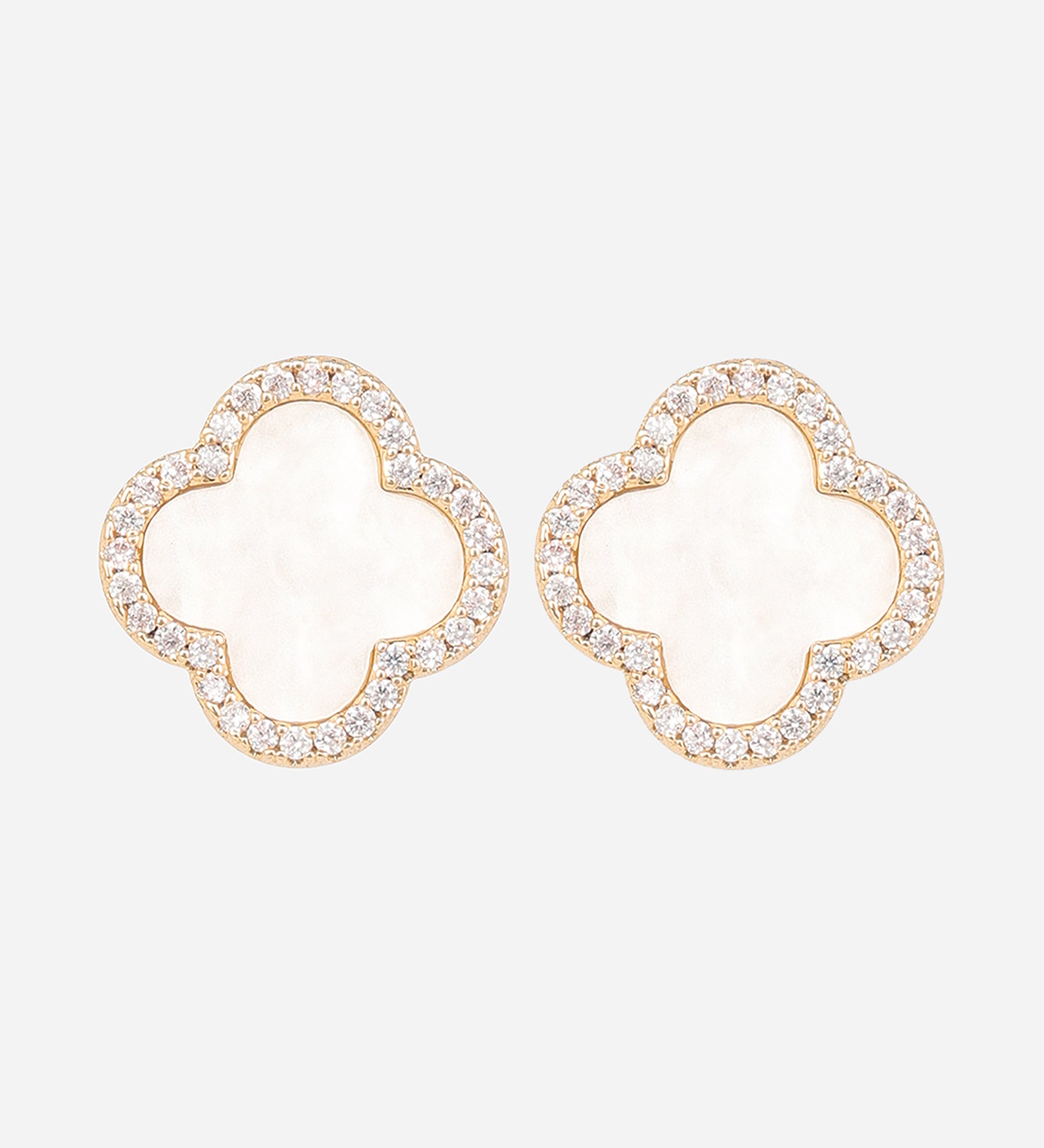 Clove Leaf Onyx & Cubic Zirconia Silver Plated Earrings
