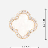 Clove Leaf Onyx & Cubic Zirconia Silver Plated Earrings