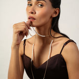 GOLD PLATING SHELL PEARL ANTITARNISH NECKLACE