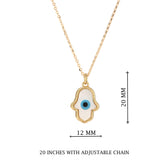 Gold White Glow Evil Eye Pendant Necklace