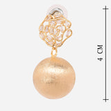 Metal Ball Drop Earrings with Cubic Zirconia
