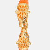Orange Enamel Gold Plated Panther Bangle