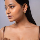 White & Champagne Cubic Zirconia Earrings