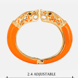 Orange Enamel Gold Plated Panther Bangle
