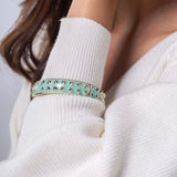 Thorny Light Blue Gold Bracelet