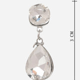 Green Cubic Zirconia Silver Plated Earrings