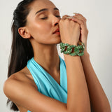 Green Gold Plated Bracelet With Adjuatable Chain