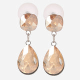 Green Cubic Zirconia Silver Plated Earrings