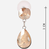 Green Cubic Zirconia Silver Plated Earrings