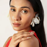 White Floral Pearls Earring