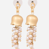 Gold Plated Shell Pearl Hanging Earrings
