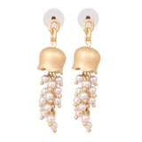 Gold Plated Shell Pearl Hanging Earrings